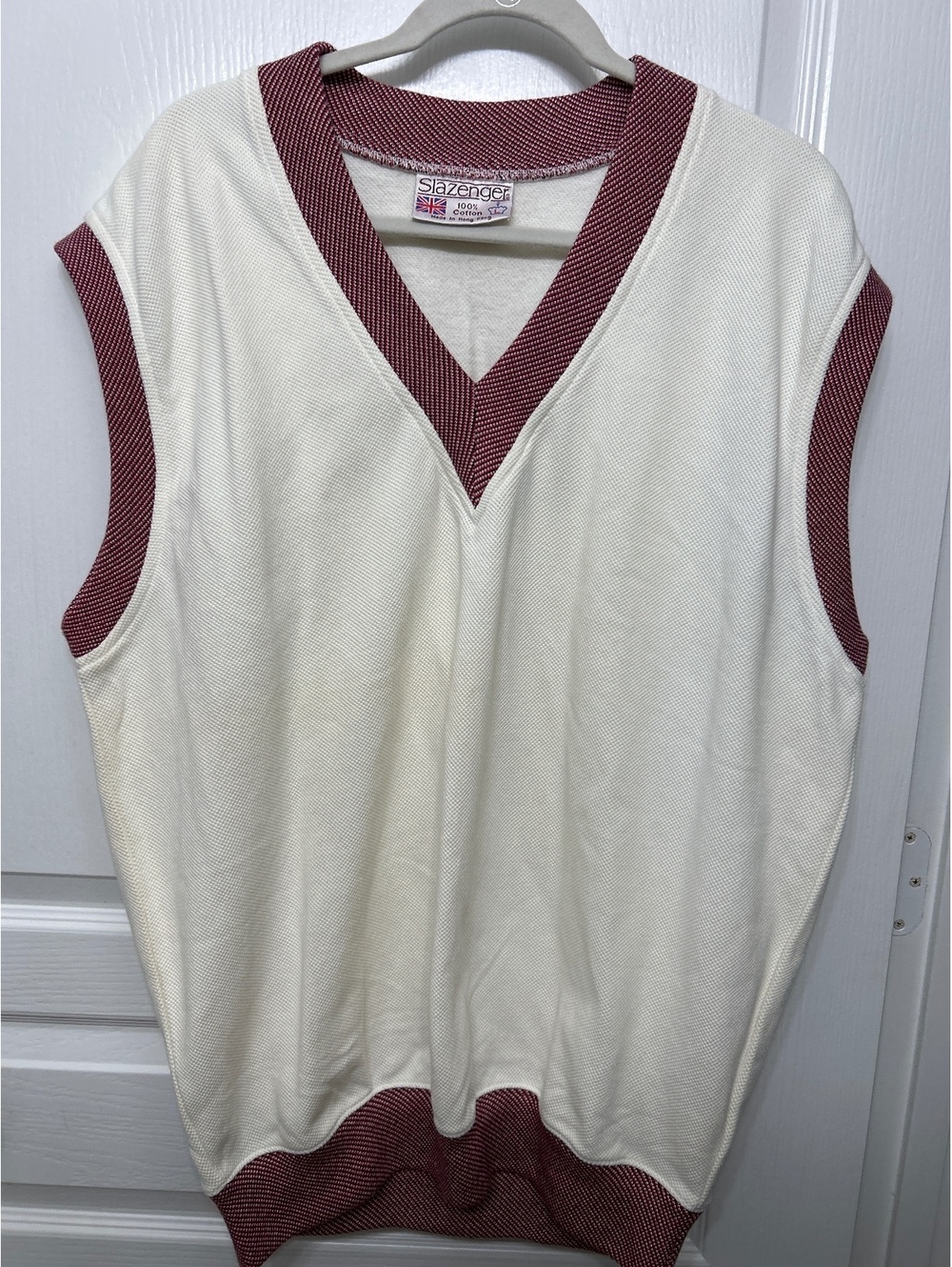 Slazenger Vintage Cotton Sleeveless Sweater Vest Size Large